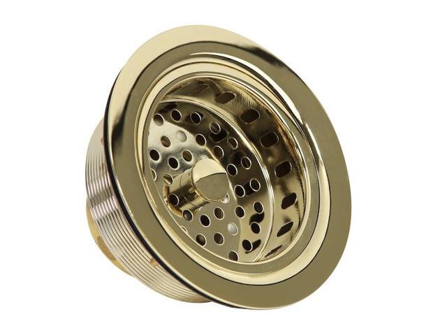 NANTUCKET SINKS 3.5 KDPB Polished Brass 3.5 Inch Kitchen Drain