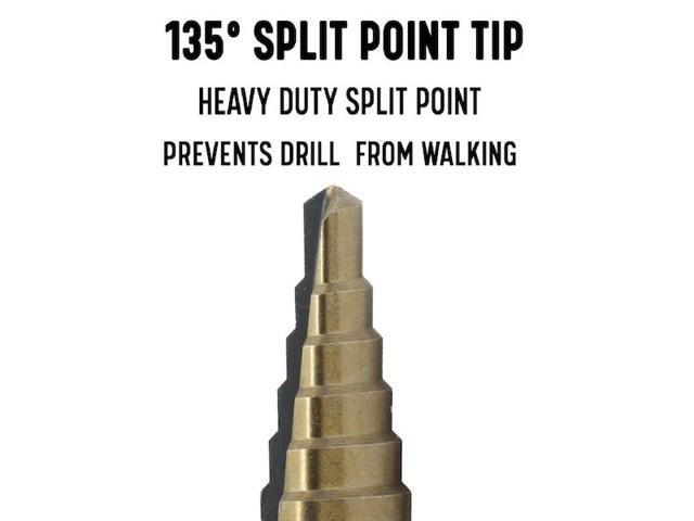 DRILL AMERICA STE5HEX No 5 HSS Black & Gold Quick Change Hex Shank Step Drill