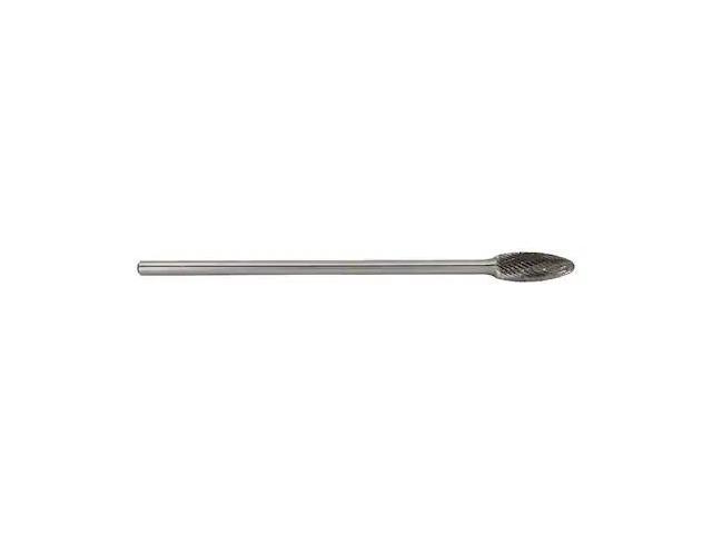 Drill America DUL Series Solid Carbide Bur, Double Cut, SH5 Flame, 1/4' Shank, 1/2' Head Diameter, 1-1/4' Cutting Length, 6' Overall Length (Pack...