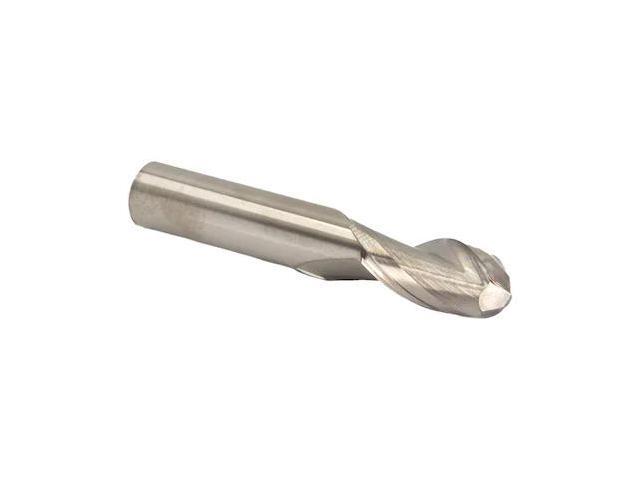 Drill America MMO3/16-2FSE-BN Solid Carbide End Mill, Polished Finish, 2 Flute, Ball End, 5/8' Cutting Length, 3/16' Cutting Diameter, 2' Length,...
