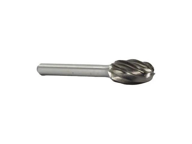 Drill America DUL Series Solid Carbide Bur, Double Cut, SE6NF Oval, 1/4' Shank, 5/8' Head Diameter, 1' Cutting Length (Pack of 1)