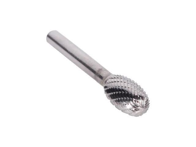 Drill America DUL Series Solid Carbide Bur, Double Cut, SE5 Oval, 1/4' Shank, 1/2' Head Diameter, 7/8' Cutting Length (Pack of 1)