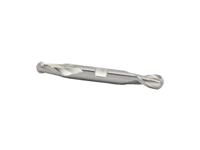 Drill America DWC Series High-Speed Steel End Mill, Polished Finish, 2 Flute, Ball End, 1/2' Cutting Length, 3/16' Cutting Diameter, 3/8' Shank...