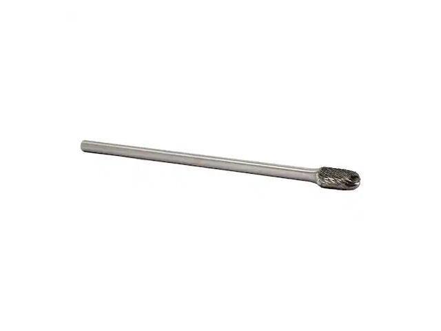 Drill America DUL Series Solid Carbide Bur, Double Cut, SC3 Cylindrical - Radius End, 1/4' Shank, 3/8' Head Diameter, 3/4' Cutting Length, 6'...