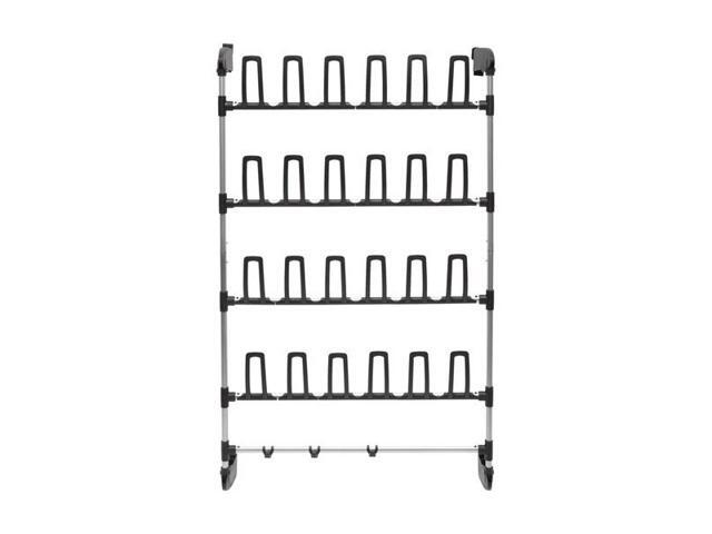 ORGANIZE IT ALL NH-17717W-1 12 Pair Over the Door Shoe Rack with Accessory Hooks