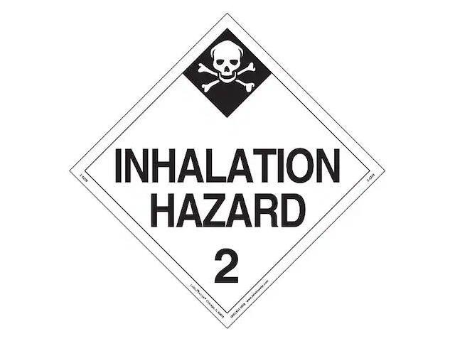 LABELMASTER Z-EZ28 Inhalation Hazard Placard, Inhalation Hazard 2, Vinyl, 25 PK