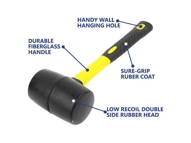 BIG HORN 19299 24 oz Rubber Mallet with Fiberglass Handle