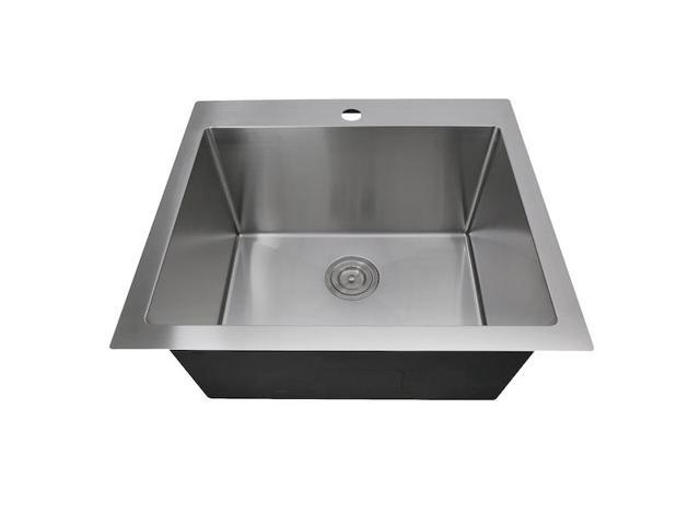 NANTUCKET SINKS SR2522-12-16 25 Pro Series Rectangle Topmount Small Radius