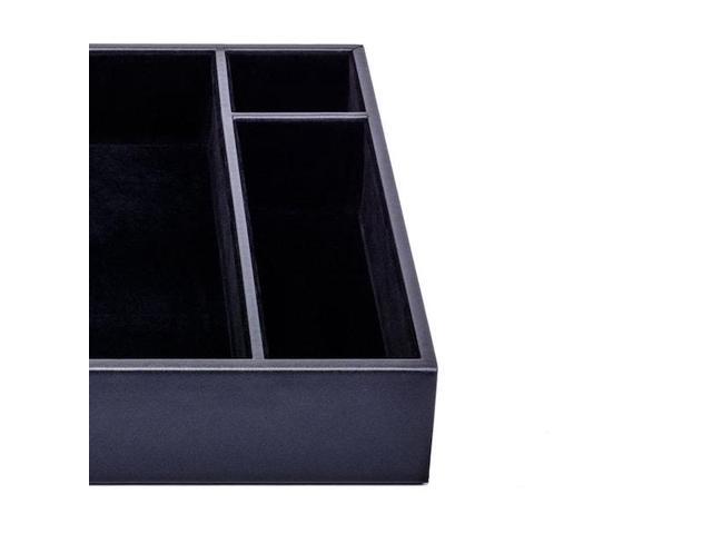 DACASSO AG-1040 Classic Black Leather Conference Room Organizer Tray