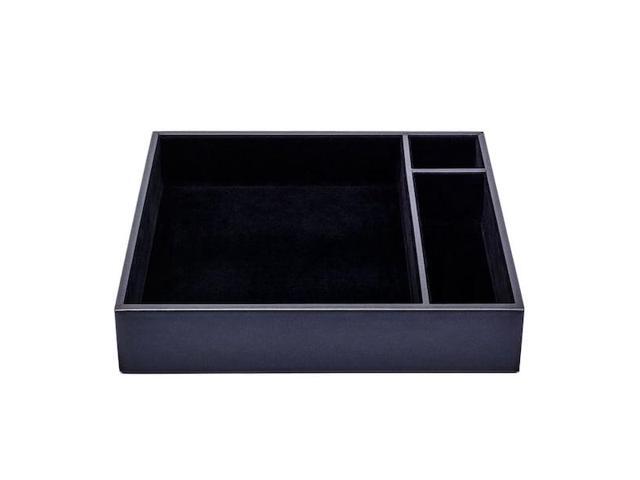 DACASSO AG-1040 Classic Black Leather Conference Room Organizer Tray