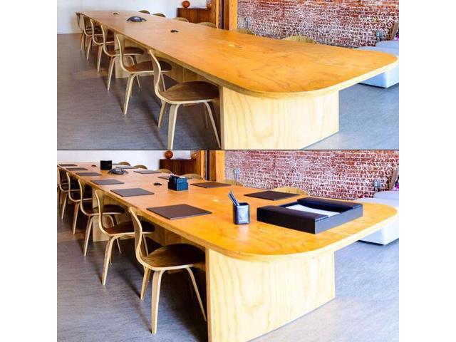 DACASSO PR-1015 Black Leatherette 17' x 14' Conference Table Pad