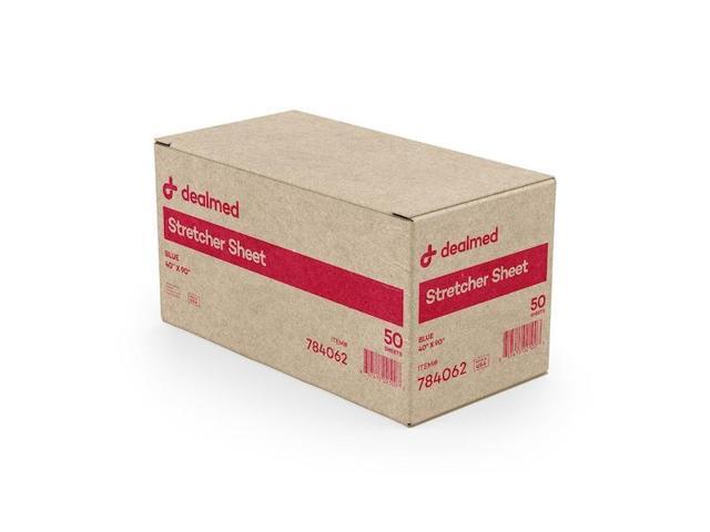 DEALMED 784062 Stretcher Sheet - 1 Ply, Tissue/Poly, 40'X 90', Blue, 50/Cs, 50PK