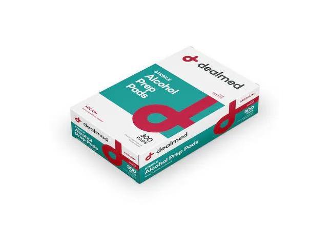 DEALMED 781020 Alcohol Prep Pad, Medium, 300/Bx, 10/Cs, 3000PK