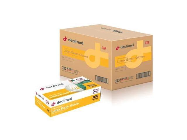 DEALMED 787440 Disposable Gloves, Latex, Powder-Free, XL, 1000 PK, Beige