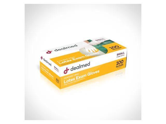 DEALMED 787410 Disposable Gloves, Latex, Powder-Free, S, 1000 PK, Beige