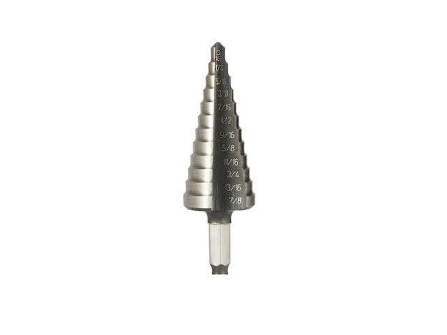 UNIBOR 06X5E 3/16in-7/8in Multicut Step Drill, 3-Flat Shank