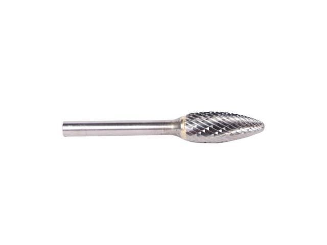 Drill America DUL Series Solid Carbide Bur, Double Cut, SH1 Flame, 1/4' Shank, 1/4' Head Diameter, 5/8' Cutting Length (Pack of 1)