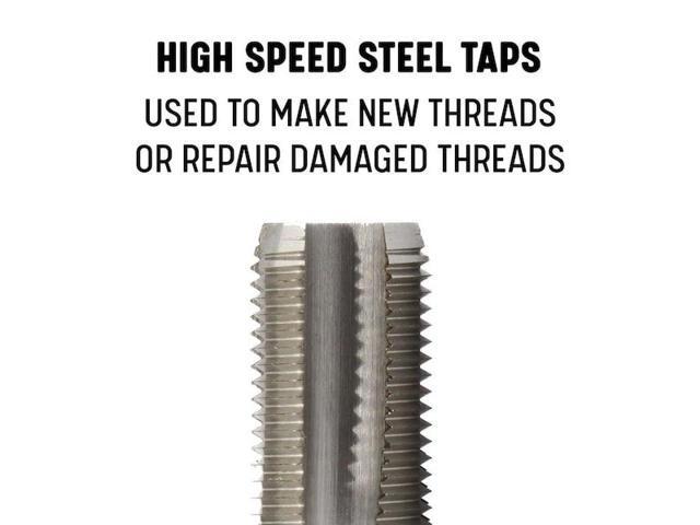Drill America DWT64115 Qualtech High-Speed Steel Pipe Tap, Uncoated (Bright) Finish, Round with Square End Shank, 1/16'-27 NPS