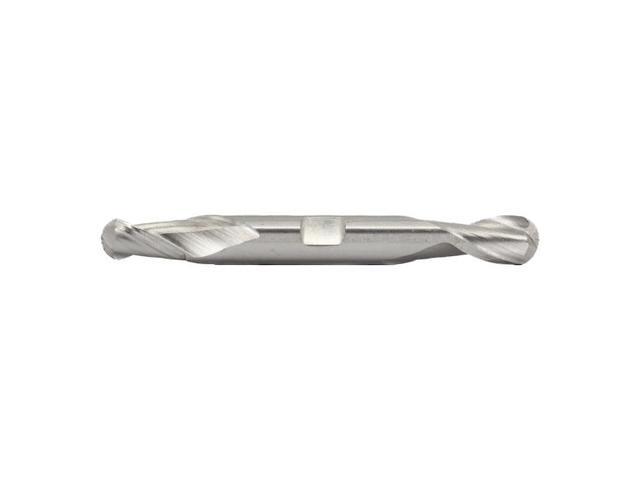 Drill America DWC Series High-Speed Steel End Mill, Polished Finish, 2 Flute, Ball End, 1/2' Cutting Length, 3/16' Cutting Diameter, 3/8' Shank...