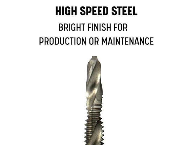 Drill America DWT6-32DRAP Dwt Series High-Speed Steel Combined Drill and Tap, Black Oxide Finish, Round Shank, Spiral Flute, #6-32 Size