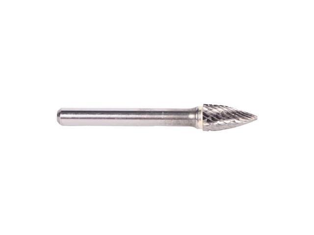 Drill America DUL Series Solid Carbide Bur, Double Cut, SG5 Tree - Pointed End, 1/4' Shank, 1/2' Head Diameter, 1' Cutting Length (Pack of 1)