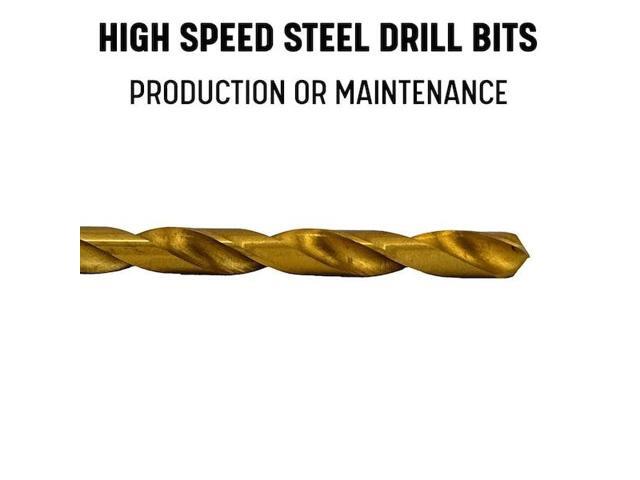 DRILL AMERICA DWD15J-TN-SET 15 Piece Tin Coated Jobber Length Drill Bit Set,