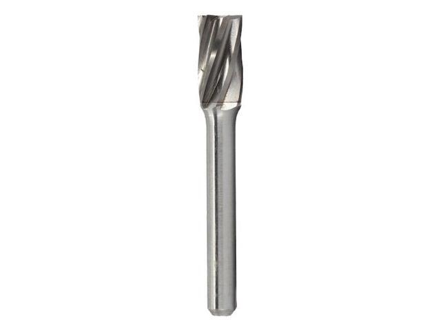 Drill America DUL Series Solid Carbide Bur, Double Cut, SB3NF Cylindrical - Flat End, 1/4' Shank, 3/8' Head Diameter, 3/4' Cutting Length (Pack of 1)