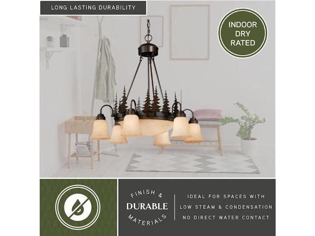 VAXCEL CH55506BBZ Yosemite 9 Light Bronze Rustic Tree Chandelier