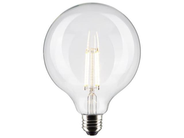 SATCO S21258 8 Watt G40 LED Lamp, Clear, Medium Base, 90 CRI, 3000K, 120 Volts