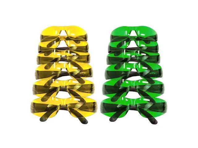 BISON LIFE BL-KSSG1-CLBT-YGR-12 Keystone, Safety Glasses, Anti-Scratch, Yellow