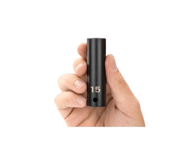 TEKTON SID23315 1/2 Inch Drive x 15 mm Deep 12-Point Impact Socket