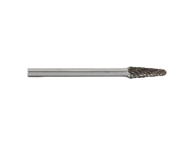 Drill America DUL Series Solid Carbide Miniature Bur, Double Cut, SL53 Cone, 1/8' Shank, 3/16' Head Diameter, 1/2' Cutting Length (Pack of 1)
