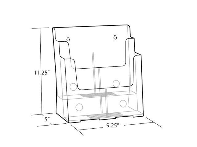 Azar Two-Tier Brochure Holder 8.5' x 11' Clear Plastic (252380)