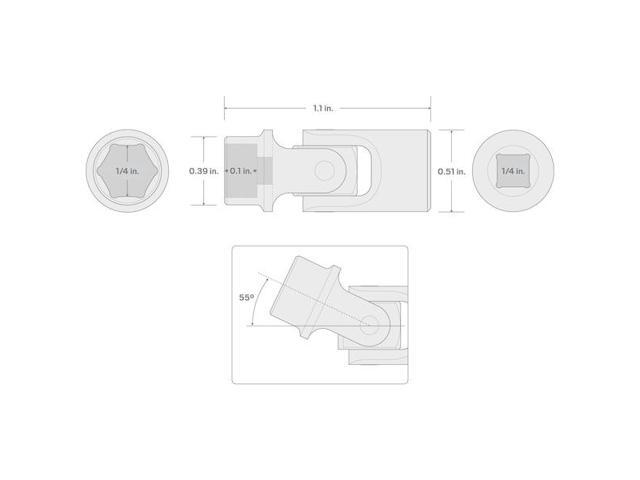 TEKTON SHD08006 1/4 Inch Drive x 1/4 Inch Universal Joint Socket