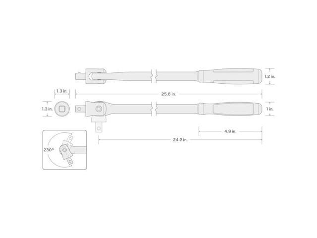 TEKTON SBH01224 1/2 Inch Drive x 24 Inch Comfort Grip Breaker Bar