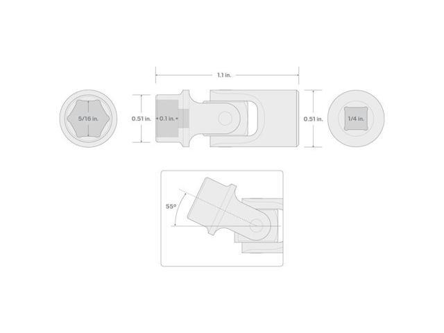 TEKTON SHD08008 1/4 Inch Drive x 5/16 Inch Universal Joint Socket