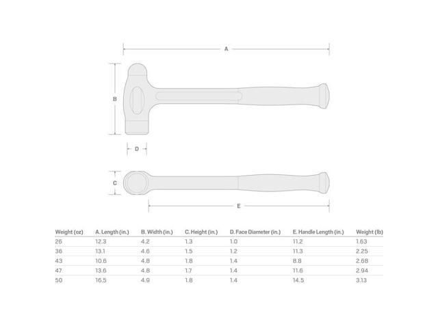 TEKTON HDB50050 50 oz. Long Handle Ball Peen Dead Blow Hammer