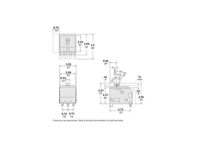 SQUARE D QO370 Miniature Circuit Breaker, QO Series, 70A, 3 Pole, 120/240V AC,
