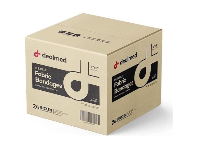 DEALMED 783811 Adhesive Bandages, Fabric, 1' X 3', 100/Bx, 24/Cs, 2400PK