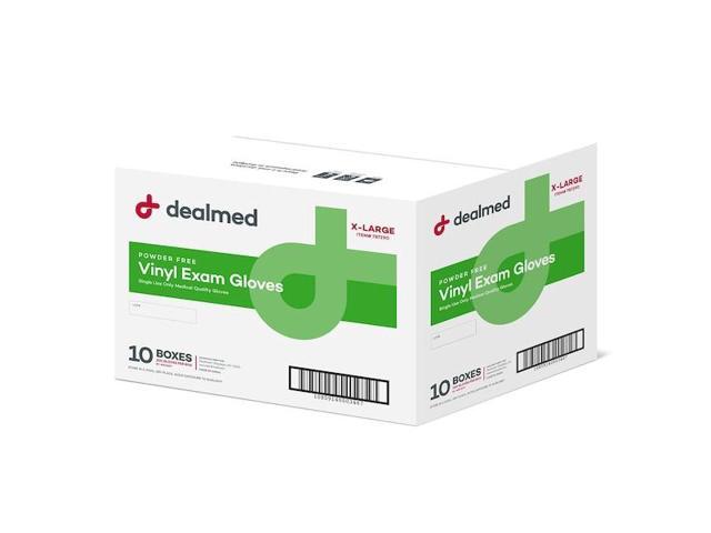 DEALMED 787290 Disposable Gloves, Vinyl, Powder-Free, XL, 1000 PK, Clear