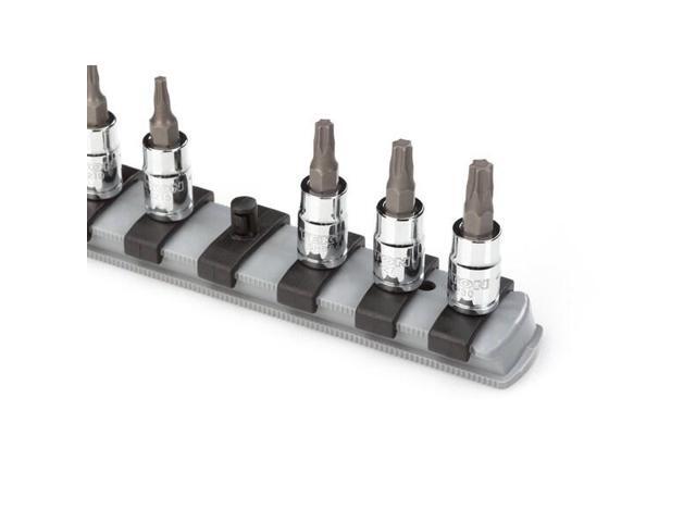 TEKTON OSR03320 1/4 Inch Drive x 18 Inch Socket Rail, 20 Clips (Gray)