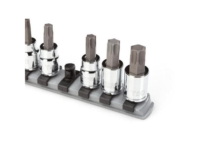 TEKTON OSR13320 3/8 Inch Drive x 18 Inch Socket Rail, 20 Clips (Gray)