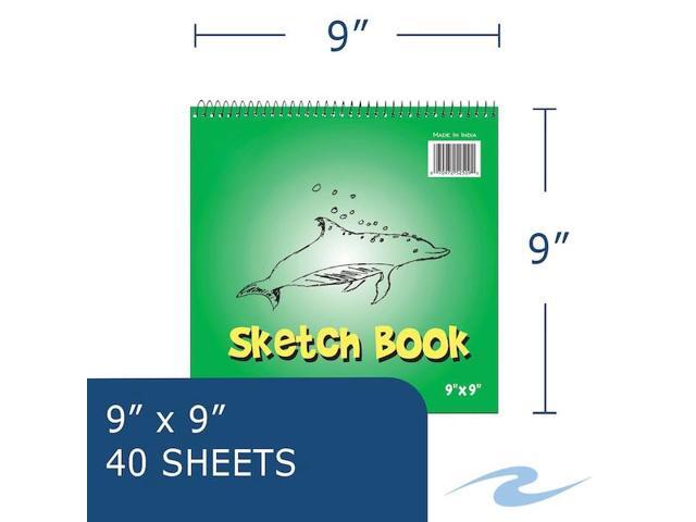 ROARING SPRING 52509cs Case of Kids Wirebound Spiral Sketch Paper Pad, 9'x9',