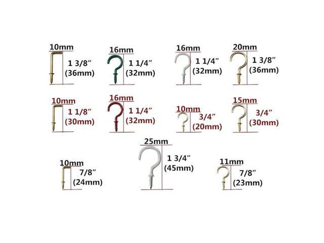 BLUE DONUTS BD3536227 Hooks for Hanging Assortment, Variety of Sizes, 95 Pieces
