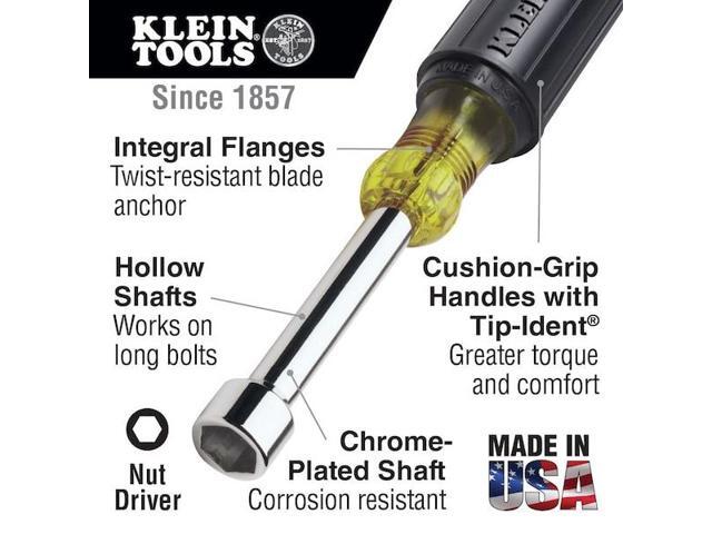 KLEIN TOOLS 610 Nut Driver Set, Stubby Nut Drivers with 1-1/2-Inch Shaft,