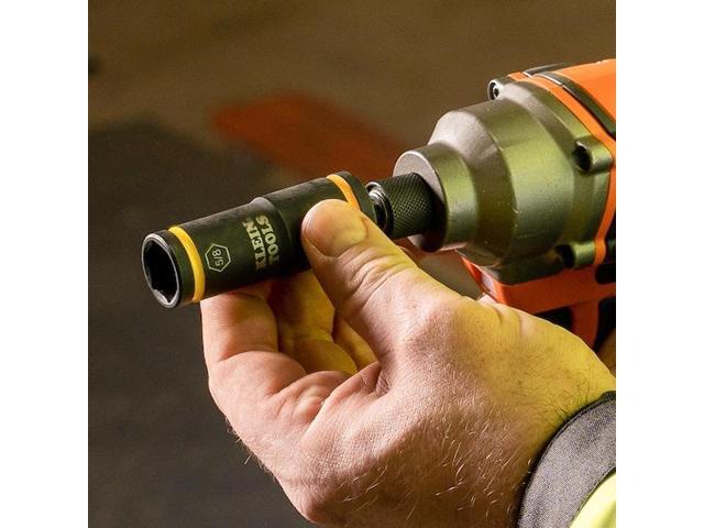 KLEIN TOOLS 66074 1/4 in, 1/2 in Drive Flip Impact Socket Standard Socket,