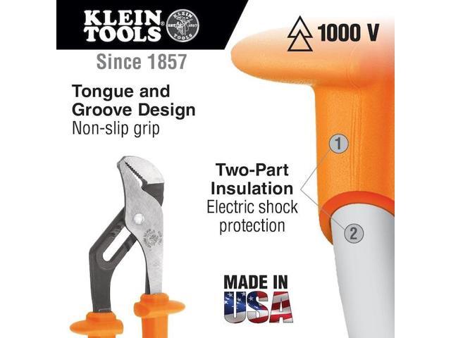 KLEIN TOOLS D502-10-INS 10 1/4 in Straight Jaw Water Pump Plier Serrated,