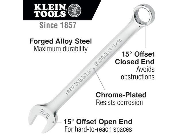 KLEIN TOOLS 68402 Combination Wrench Set, 9-Piece