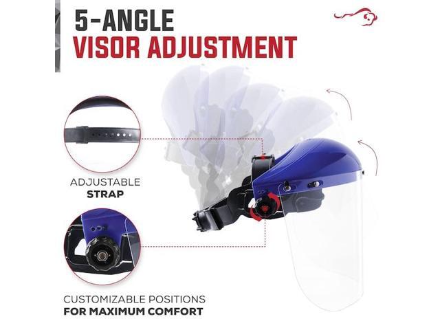BISON LIFE BIS-HGF-18 Face Shield, 7.6 in Height, Blue