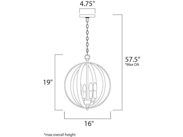 MAXIM LIGHTING 10031BK Provident 4-Light Chandelier